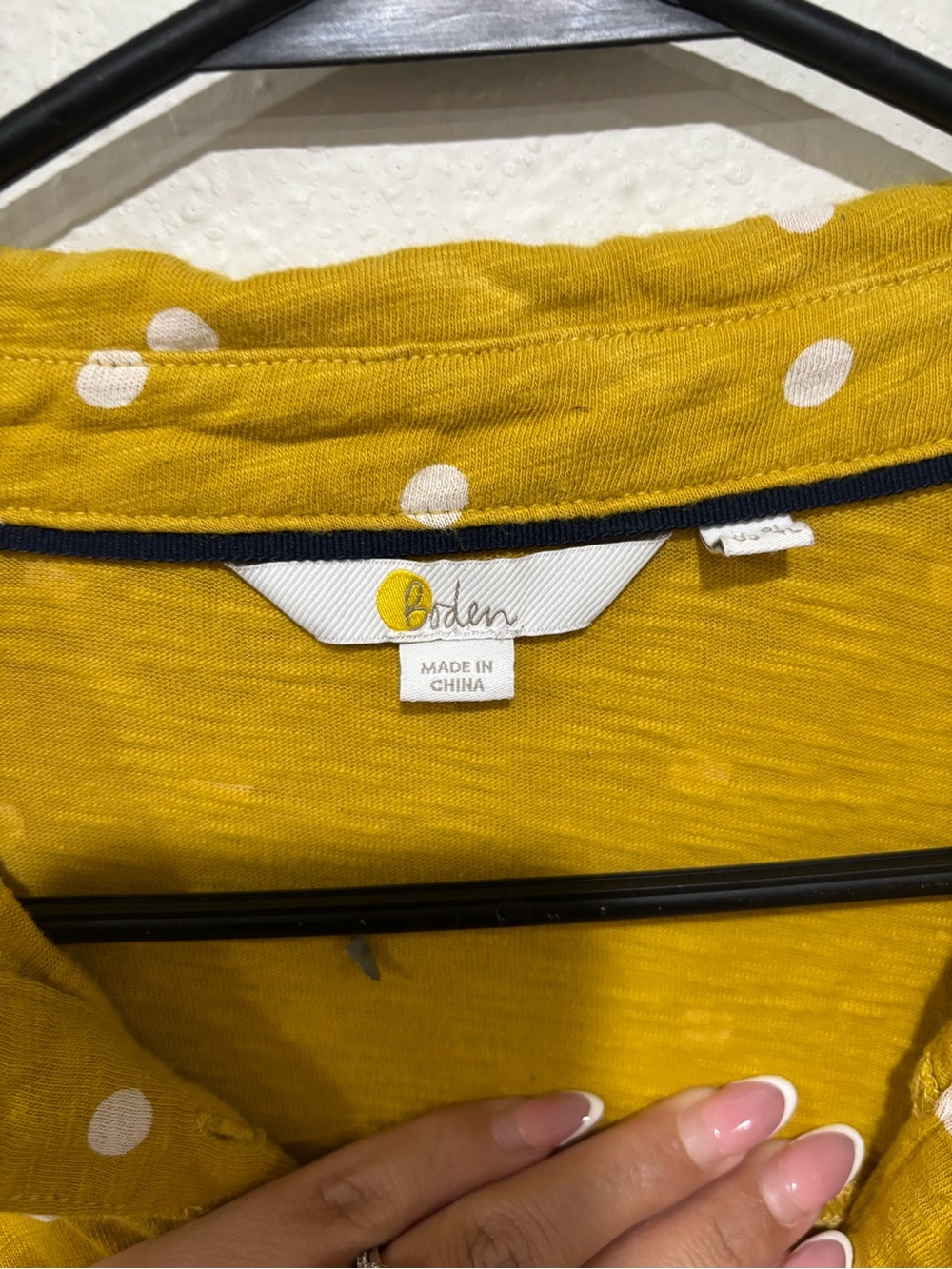 Boden Mustard Yellow Polka Dot Shirt Dress - Picture 5 of 8